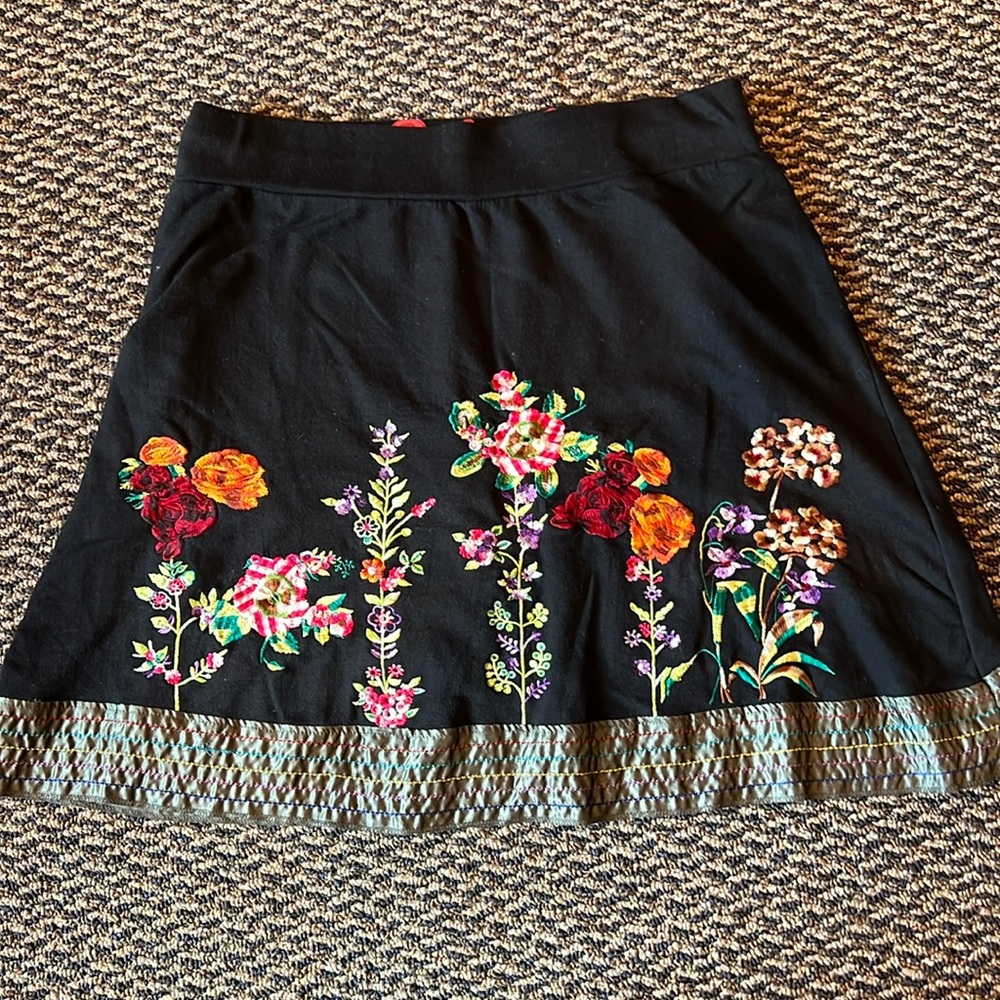 Black A-line knit w/Embroidered detail